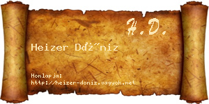 Heizer Döniz névjegykártya